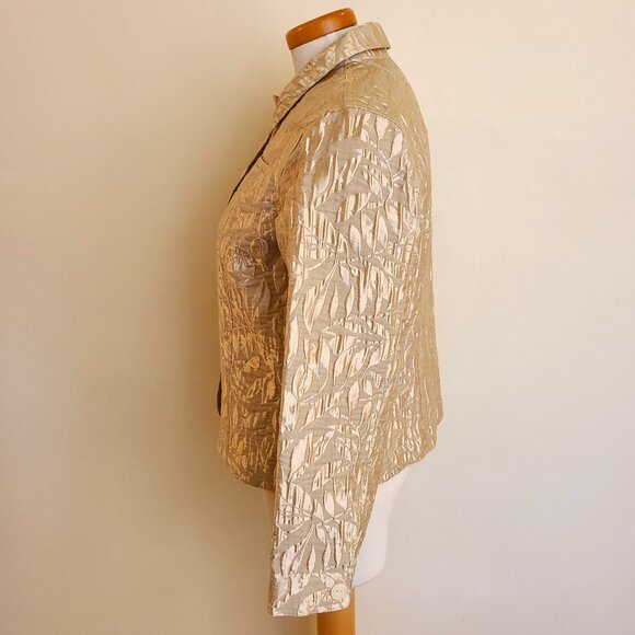 Coldwater Creek Gold Lightweight Short Dressy Jacket - Picture 5 of 8